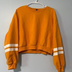 Divided Orange Sweatshirt with White Stripes